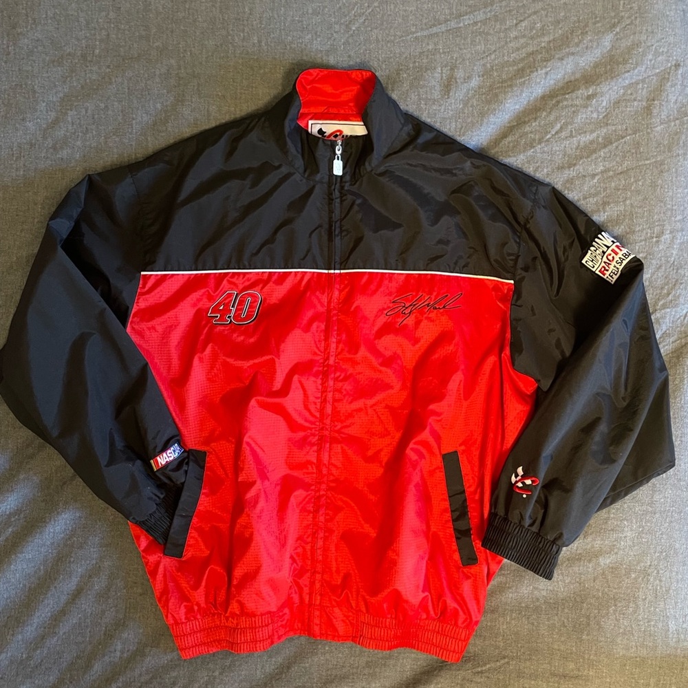 Vintage EUC MARLIN Nascar oversized racing jacket black/red, CHASING AUTHENTICS